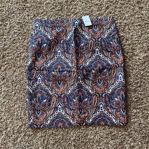 J. Crew Paisley Pencil Skirt